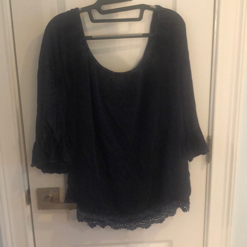 Blue off the shoulder top